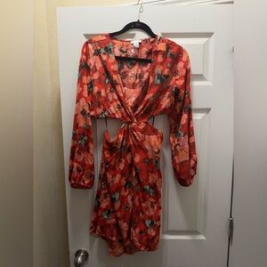 H&M floral cut out midi